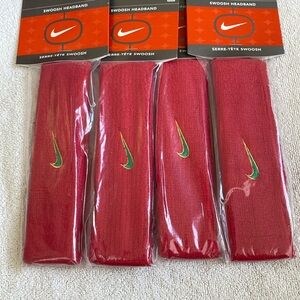 Nike‎ Swoosh headband head sweat band X 4 Red New Vintage
